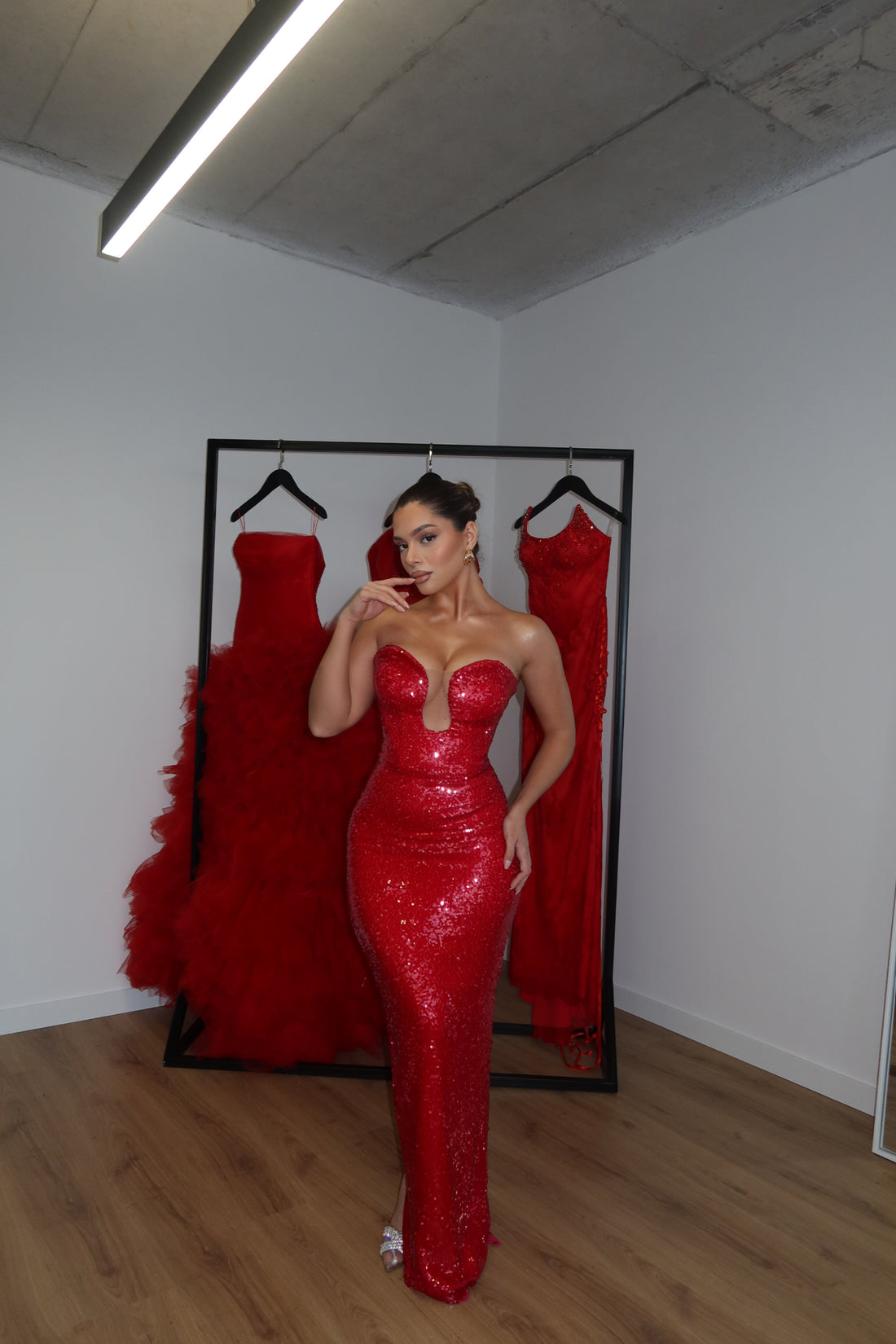 Strapless sparkle dress